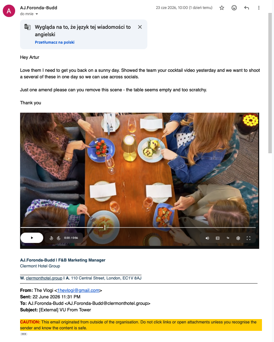 Feedback from A.J. Foronda-Budd